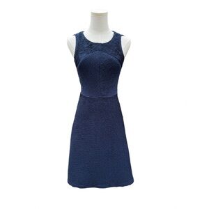 Daisy Fuentes Textured Blue Midi Dress